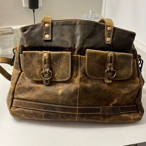 Boho leather satchel